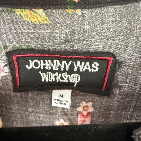 Johnny Was Black Buttoned Long Sleeve Sundress - Picture 3 of 4